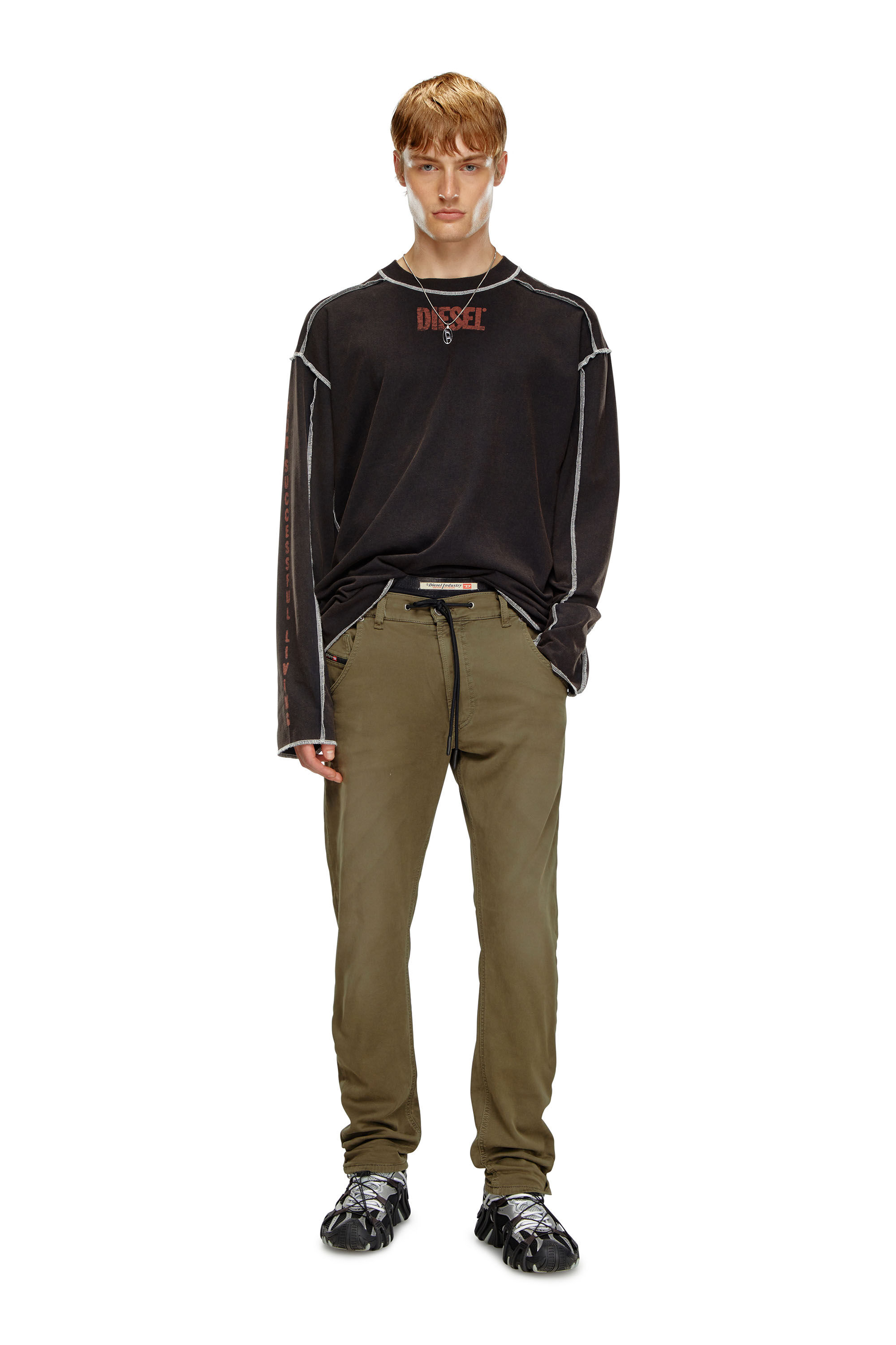 Diesel - Man's Regular 2032 D-Krooley Joggjeans® 0670M, Military Green - 1