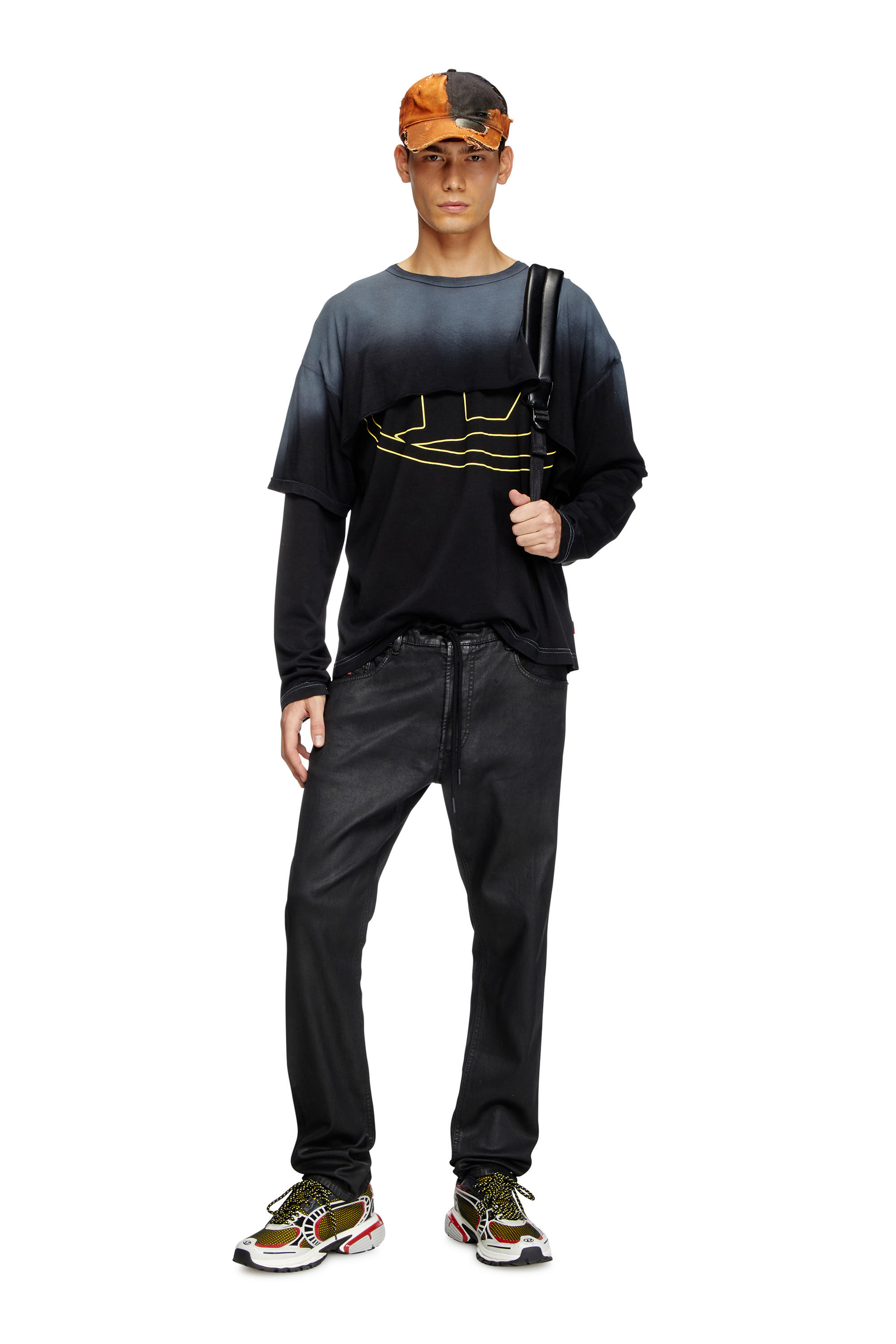 Diesel - Man's Regular 2032 D-Krooley Joggjeans® 068PX, Black/Dark grey - 1