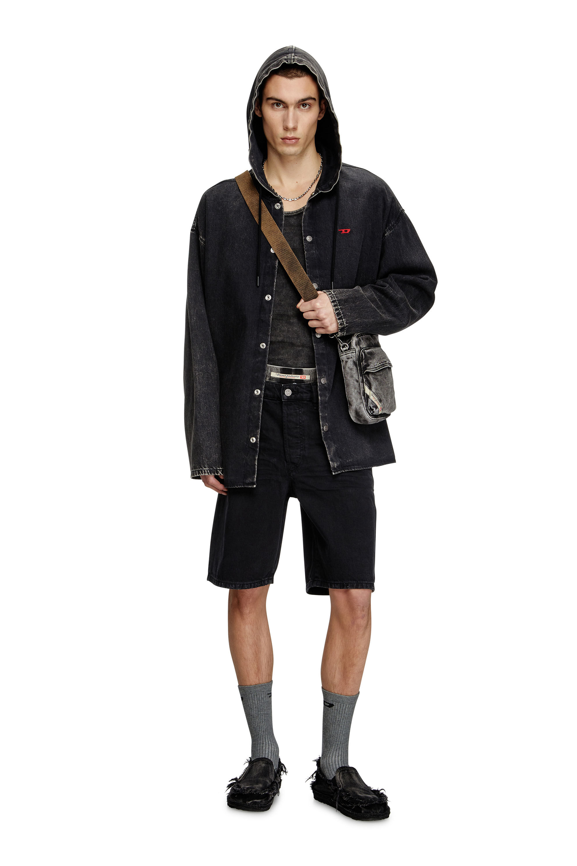 Diesel - REGULAR-SHORT, Man's Denim shorts in Black - 3