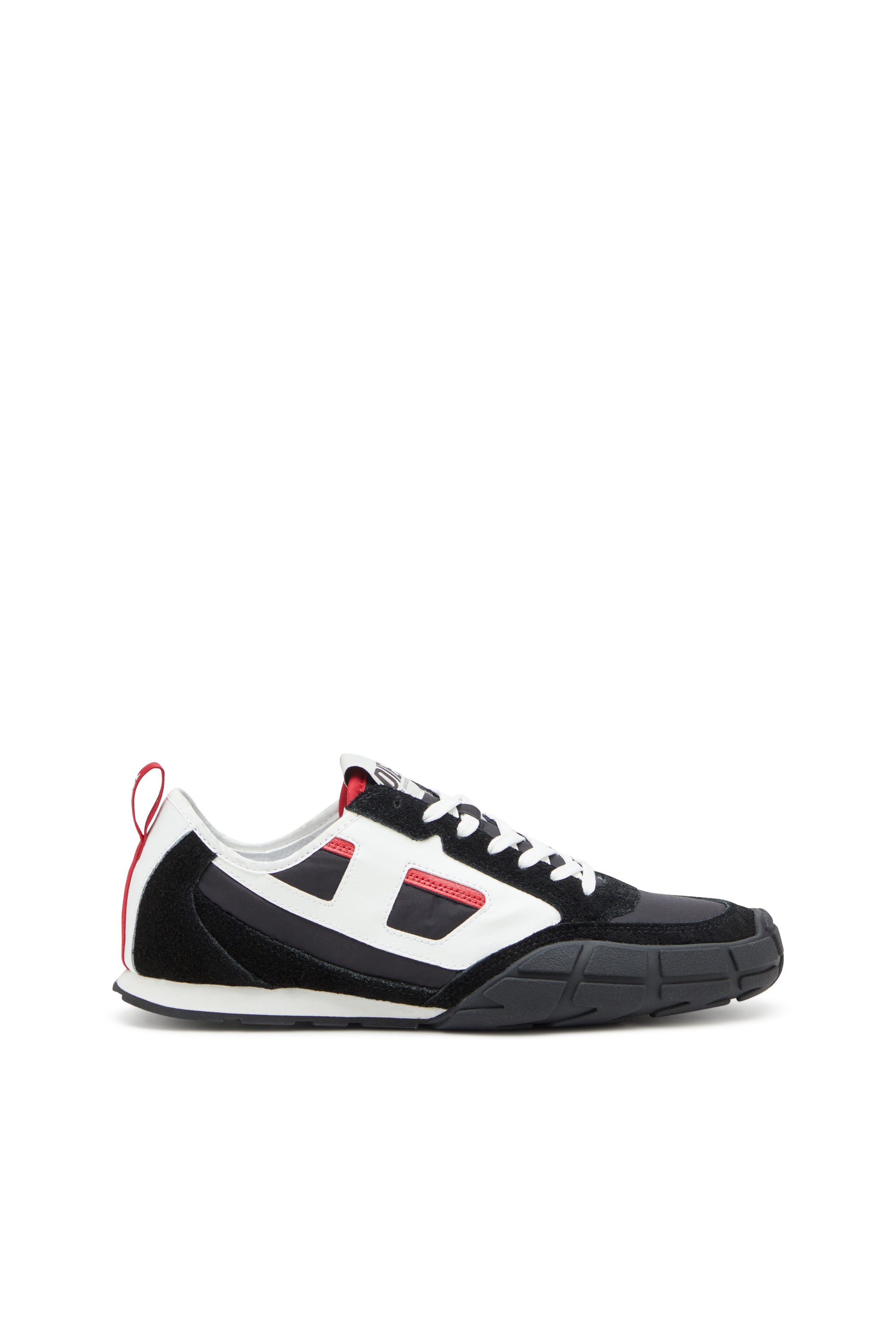 Diesel - S-PAGODHA LOW, Man's S-Pagodha-Sneakers in leather, suede and ripstop in Black/Red - 2