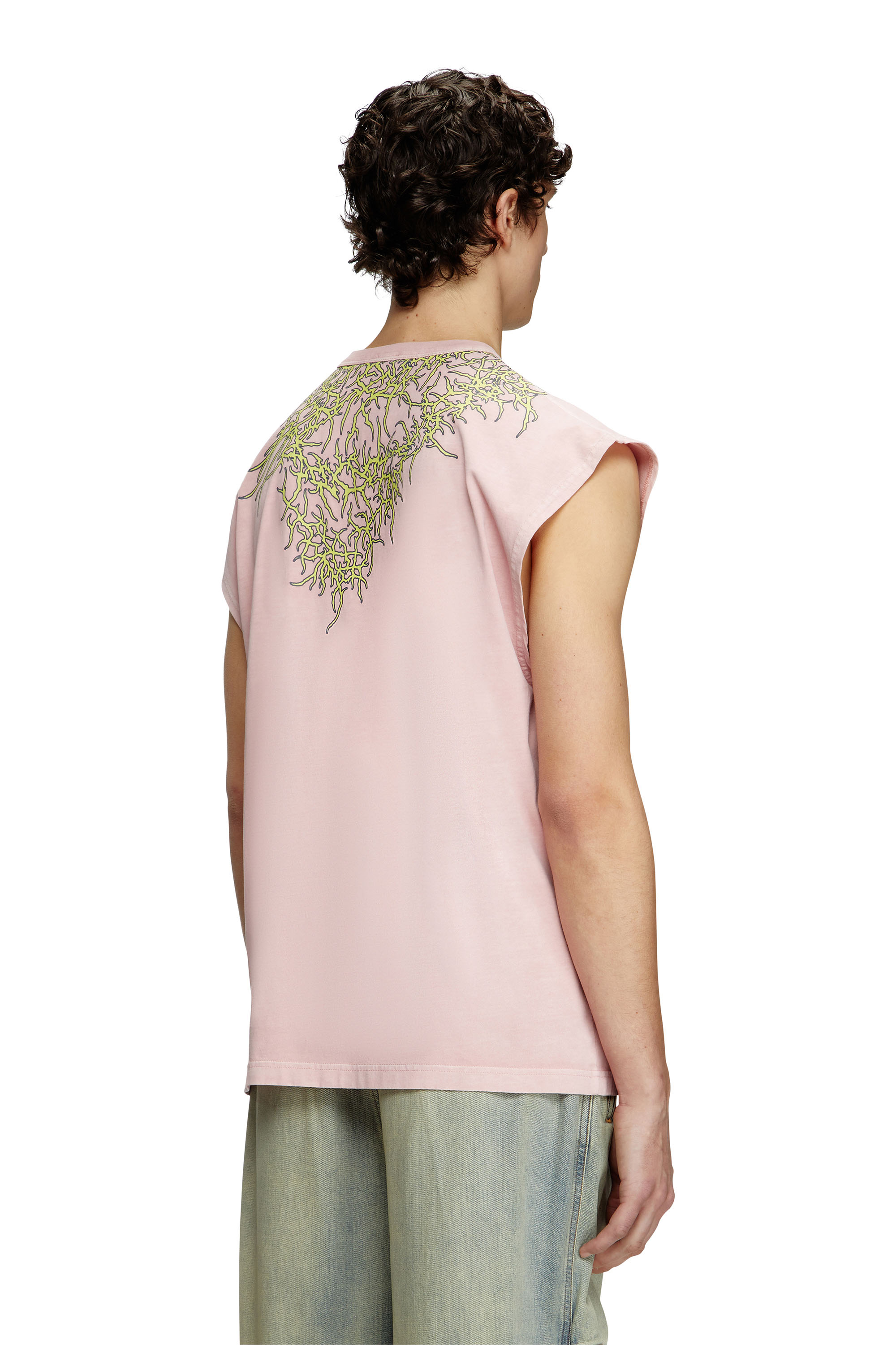 Diesel - T-BOXT-SL-R1, Man's Tank top with tattoo graphics in Pink - 5