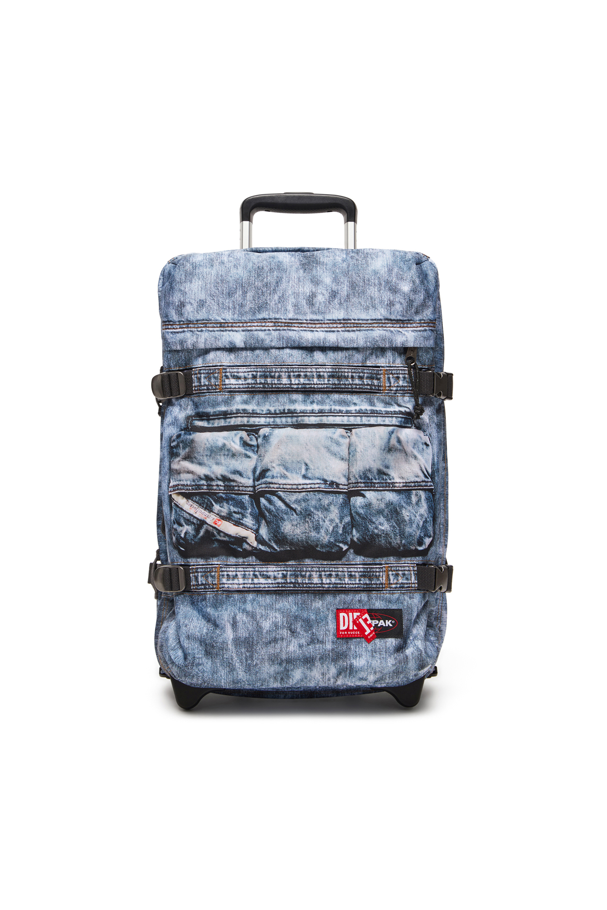 Diesel - DIESEL TRANSIT'R S, Unisex's Cabin bag in trompe l'oeil denim in Blue - 1